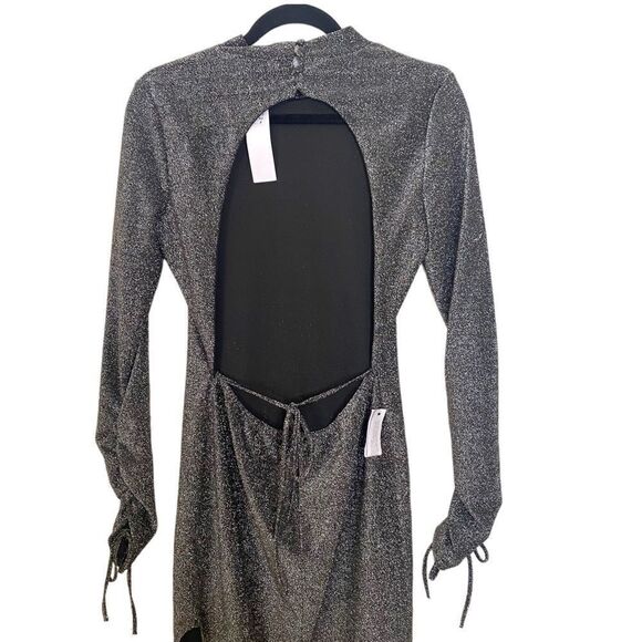 Topshop Glitter Open Back Midi Cocktail Dress - Picture 8 of 16